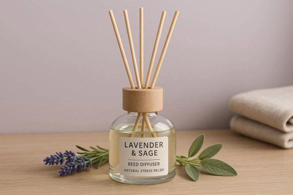 Calming Lavender And Sage Reed Diffuser For Bedroom Peace And Natural Stress Relief Support