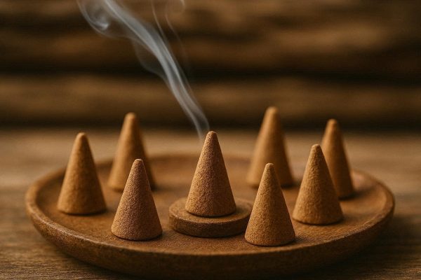 4 Handcrafted Sandalwood Incense Cones For Meditation Zen Atmosphere And Deep Spiritual Calming Effect