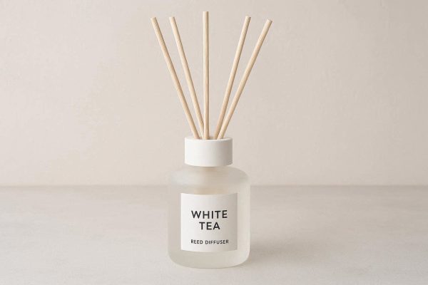 21 Classic White Tea Reed Diffuser With Natural Rattan Sticks For Minimalist Home Decor And Fresh Ambiance
