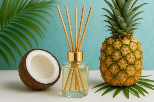 26 Tropical Coconut And Pineapple Reed Diffuser For Summer Island Vibes And Bathroom Odor Control