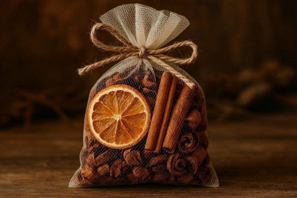 7 Aromatic Cinnamon And Orange Potpourri Bag For Rustic Home Styling And Natural Festive Fragrance